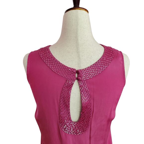 Arden B Silk Pink Sleeveless Mini Dress with Beaded Neckline - Small - Picture 7 of 8